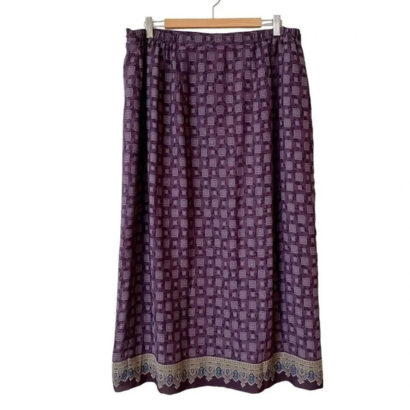 Designs & Co. Lane Bryant Purple Floral Paisley Wrap Skirt Size 18 - Picture 1 of 9